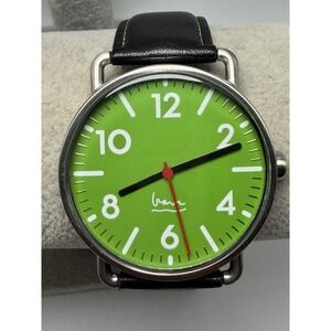 Witherspoon By Projects Mens Watch New Battery 40MM 8" Leather Band Green Dial